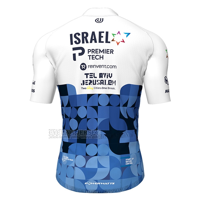 2022 Cycling Jersey Israel Cycling Academy Blue White Short Sleeve and Bib Short